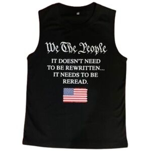 Women’s Black “We the People” Sleeveless Top      Sz S
